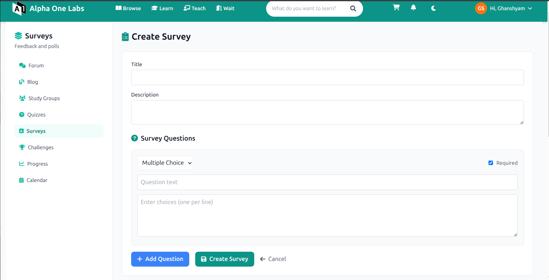 Placeholder for survey creation or analytics screenshot